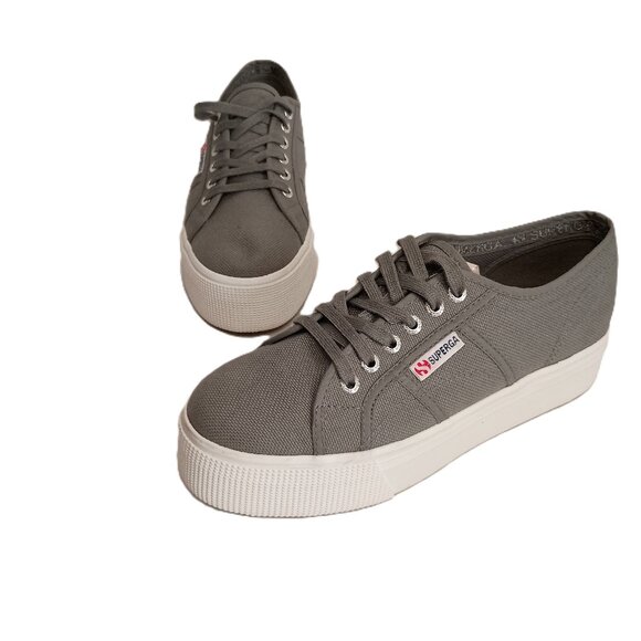 Superga Shoes - Superga Gray 2 Inch Platform Sneakers Excellent Women’s Size 8